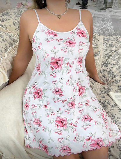 Camisón blanco y rosa 4XL