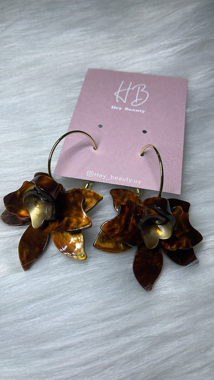 Colgantes flor de resina