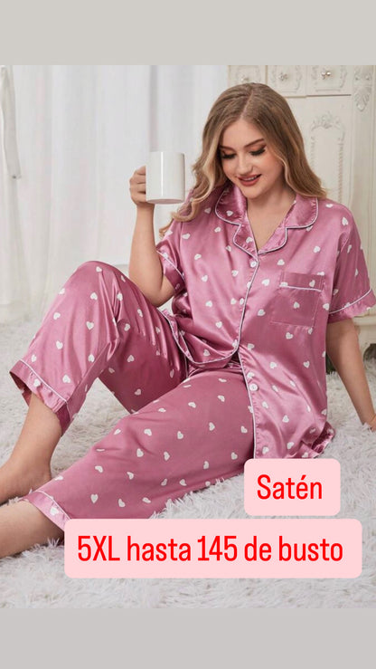 Pijama satén 5XL