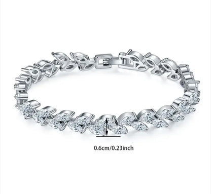 Pulsera hojas plateadas