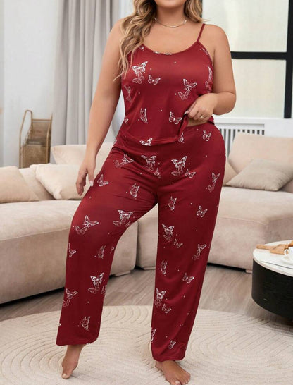 Pijama rojo mariposa