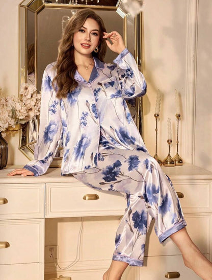 Pijama 5XL satén lila