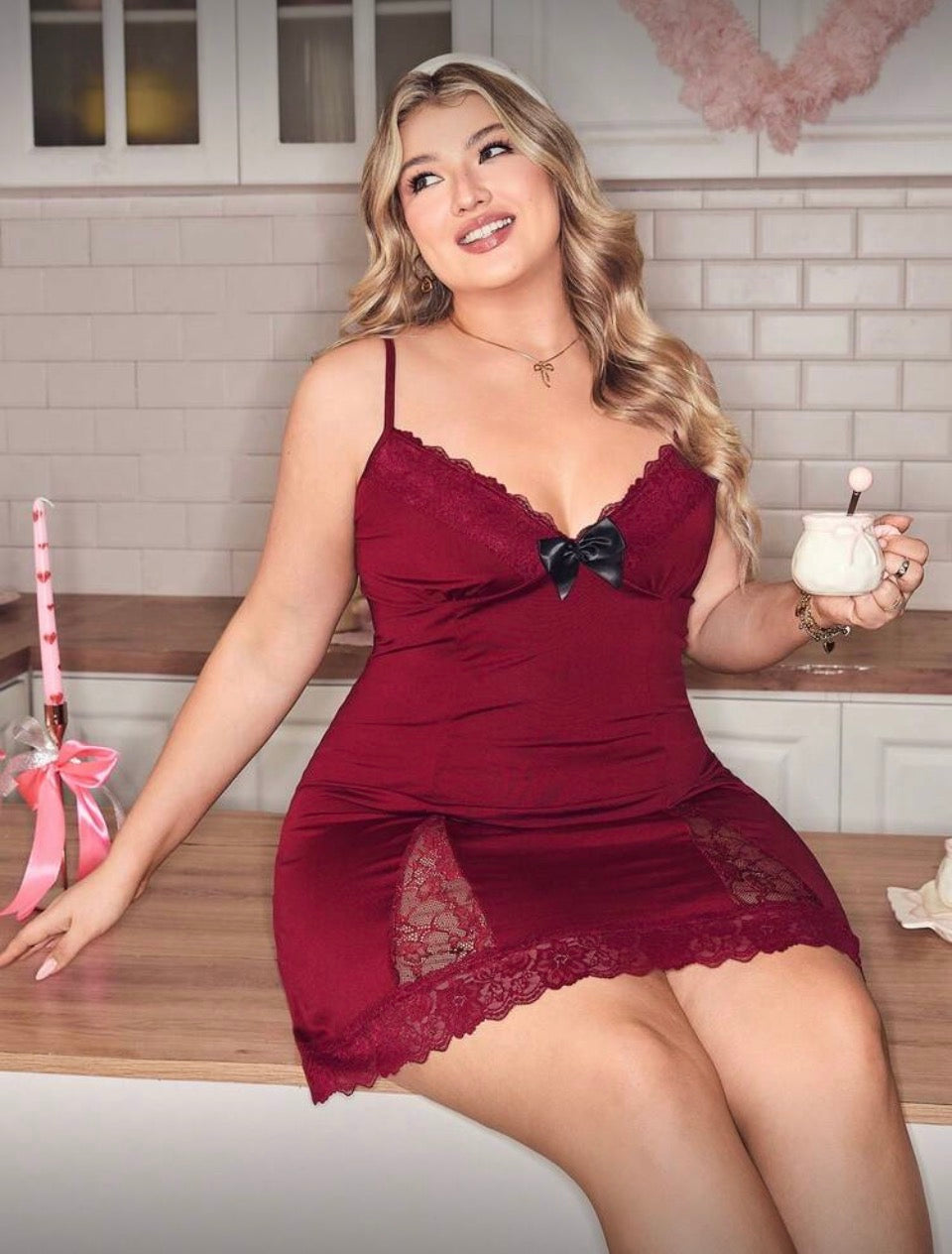 Camisón bordo 3XL