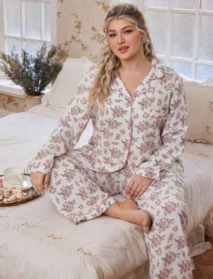 Pijama 4XL floreado