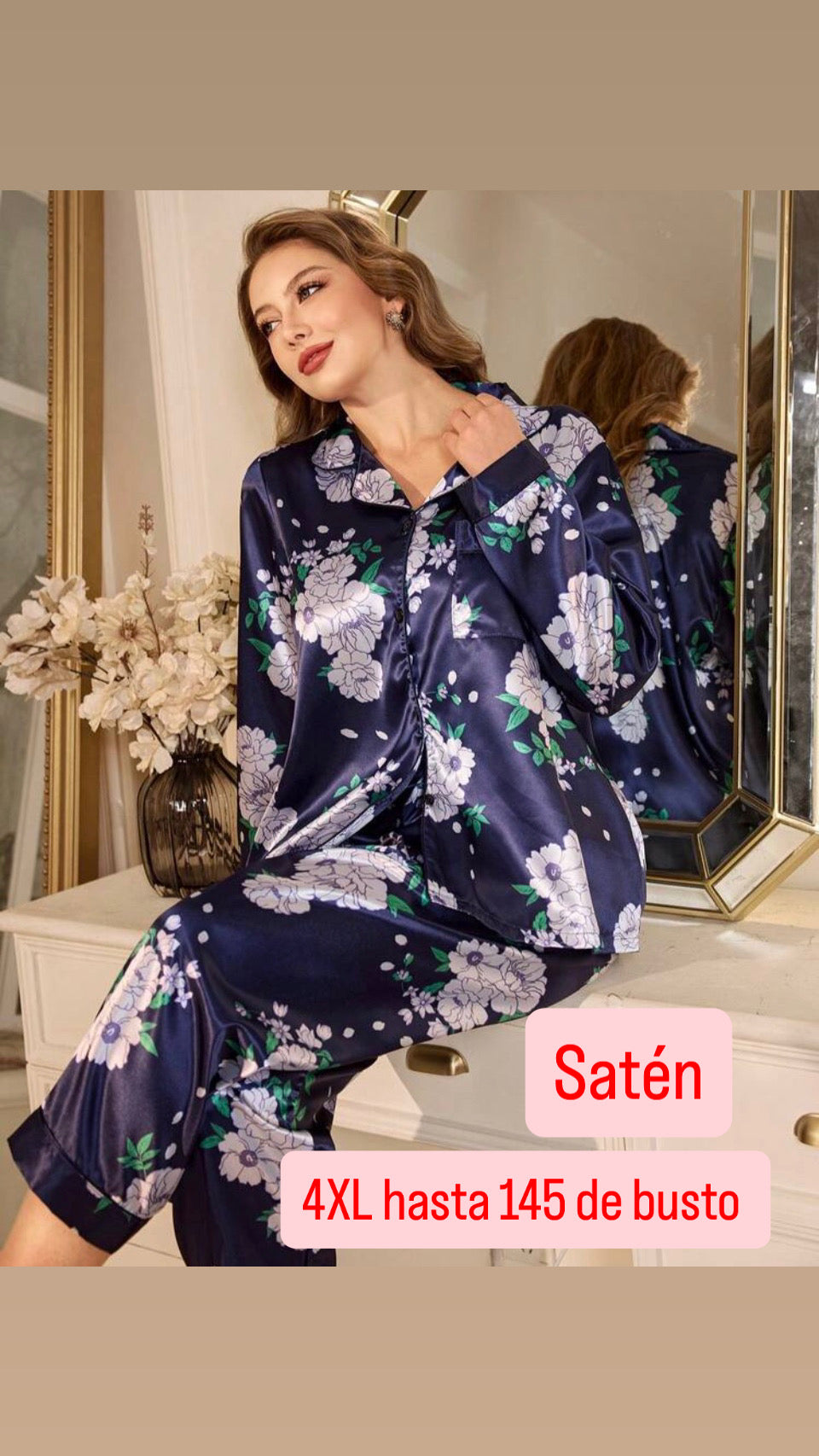 Pijama satén 4XL