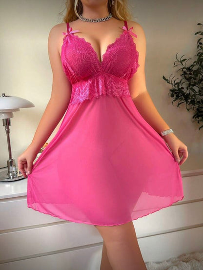 Camisón fucsia con bata XL
