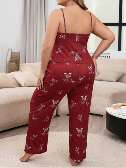 Pijama rojo mariposa