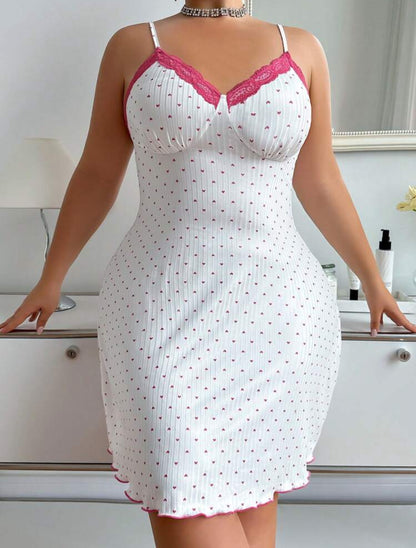 Camisón blanco y rosa 2XL