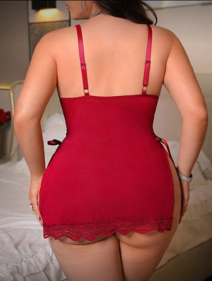 Babydoll rojo corto 3XL