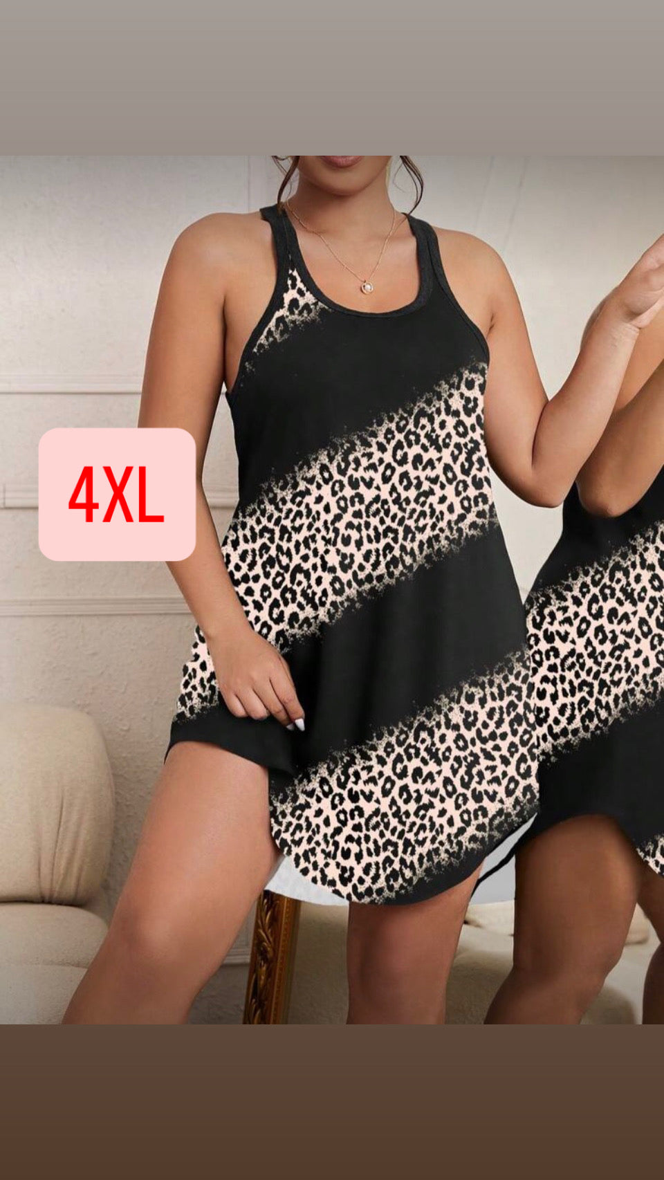 Camisón negro estampado 4XL