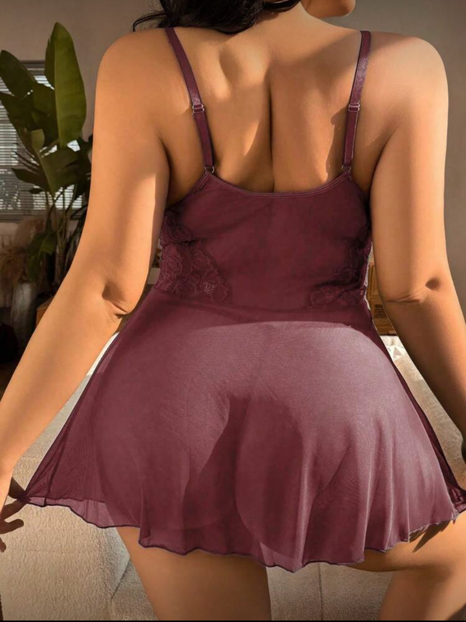 Babydoll vino tinto XL