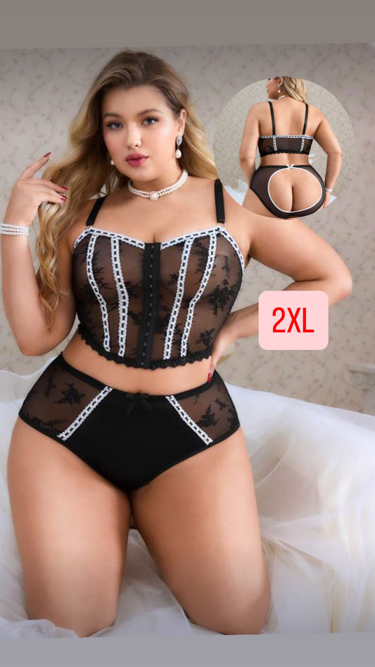 Conjunto negro y blanco 2XL