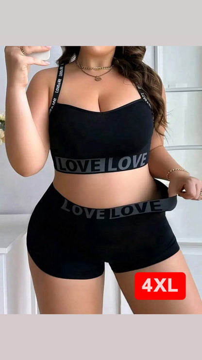 Conjunto deportivo negro 4XL