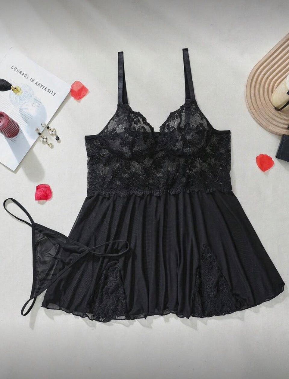 Babydoll negro 2XL