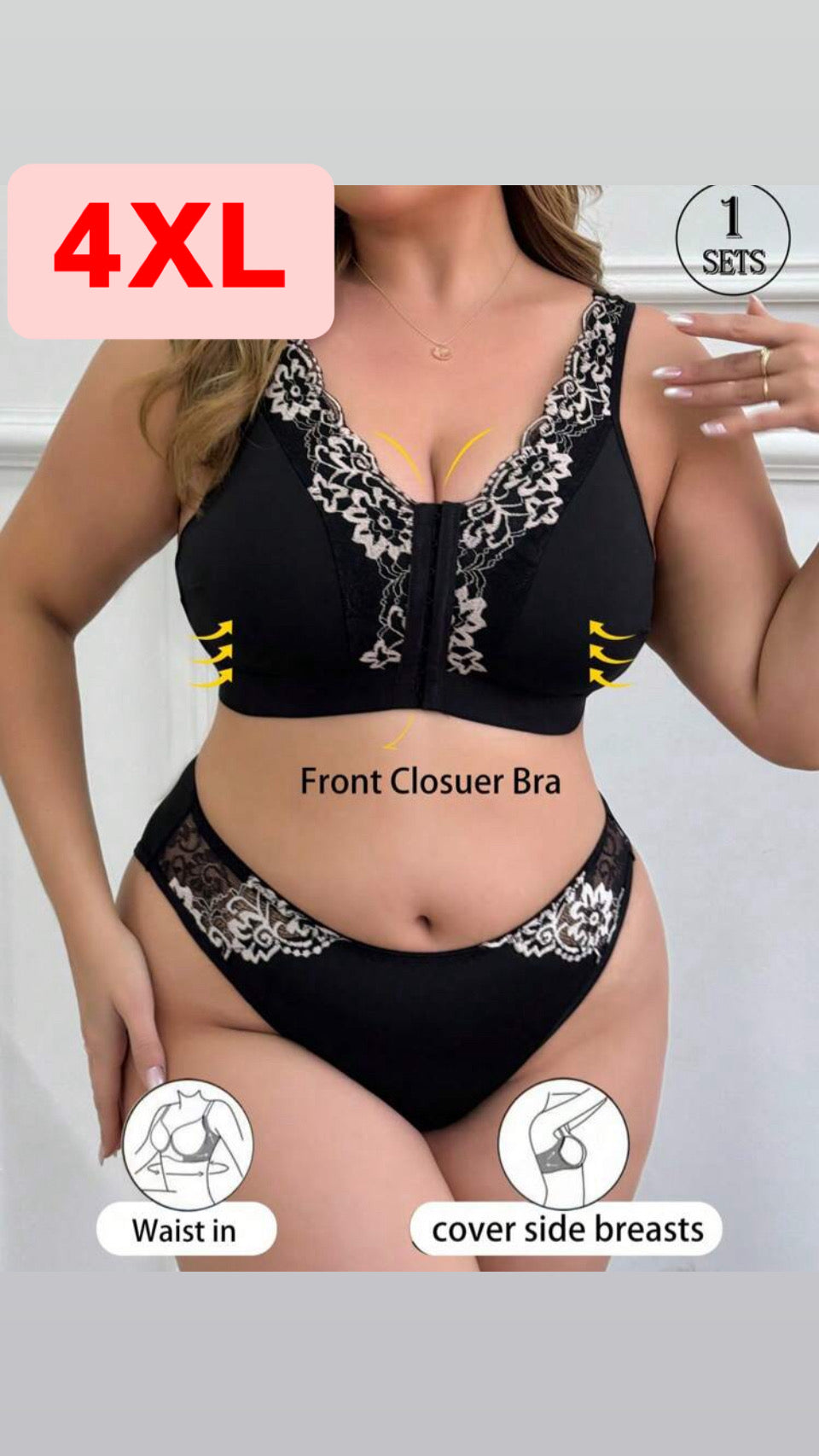 Conjunto negro y blanco 4XL