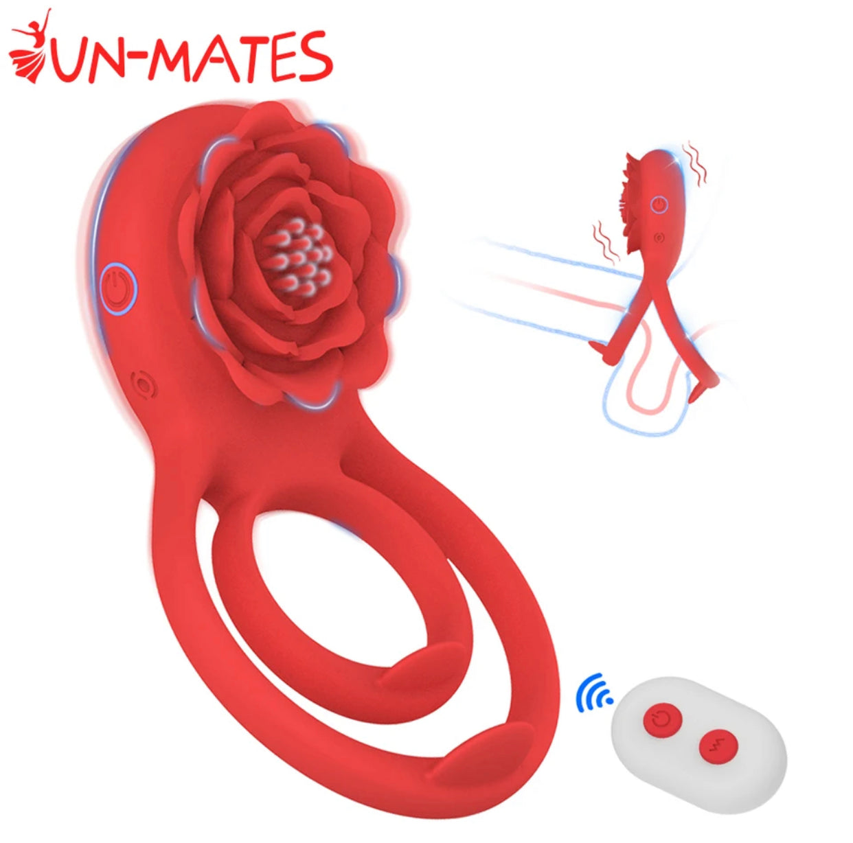 Anillo vibrador en forma de rosa