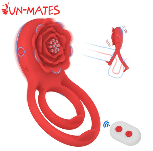 Anillo vibrador en forma de rosa