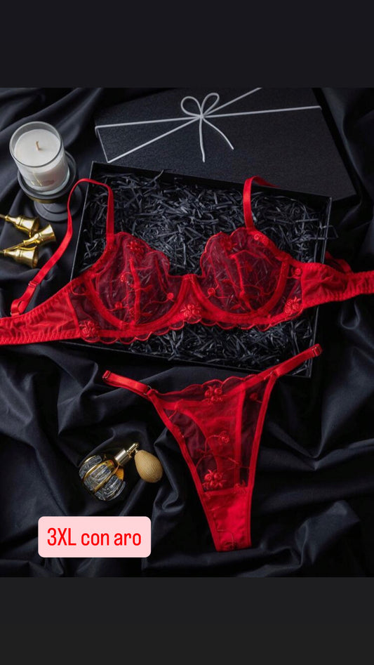 Conjunto rojo 3XL con aro
