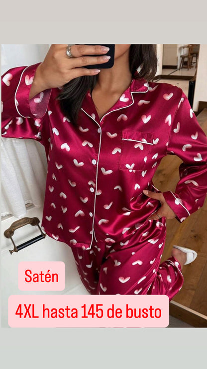 Pijama 4XL satén