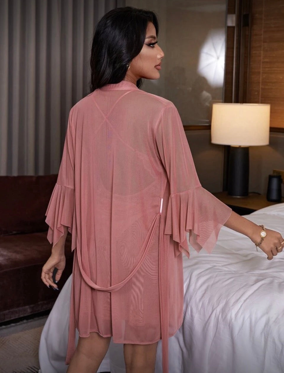 Camisón rosa + bata XL