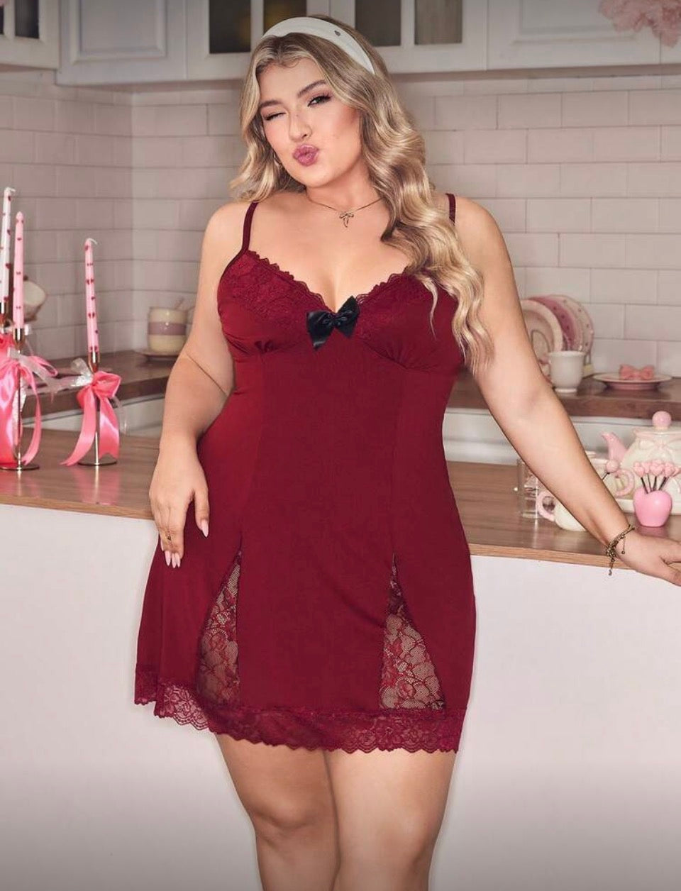 Camisón bordo 3XL
