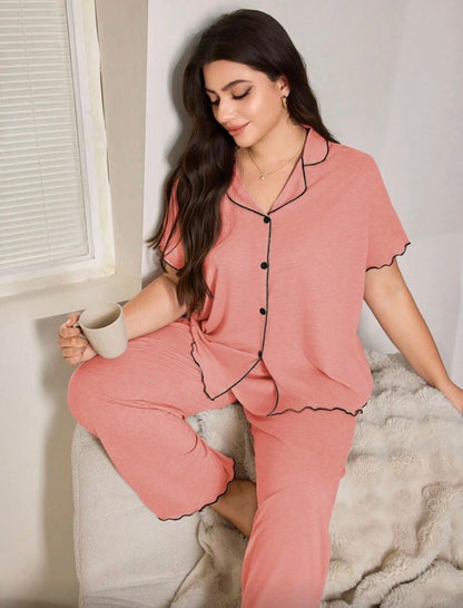Pijama color salmón XL