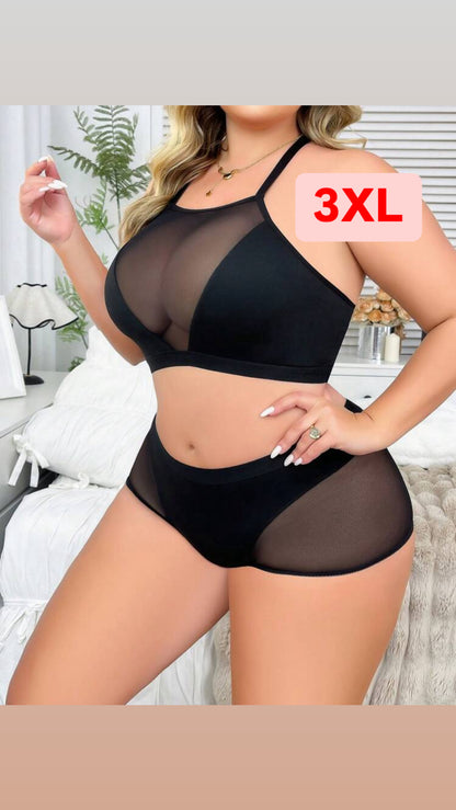 Negro simulación tanga 3XL