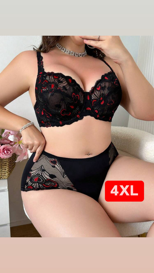 Negro c/corazones 4XL