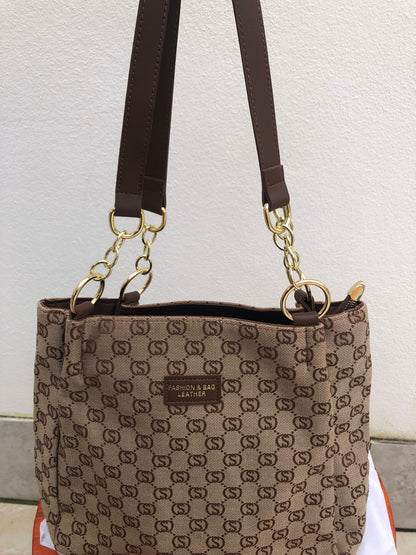 Cartera de Lona Marron/Negro