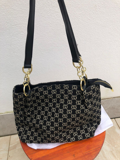 Cartera de Lona Marron/Negro
