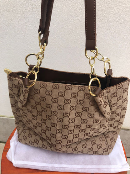 Cartera de Lona Marron/Negro