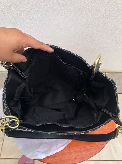 Cartera de Lona Marron/Negro