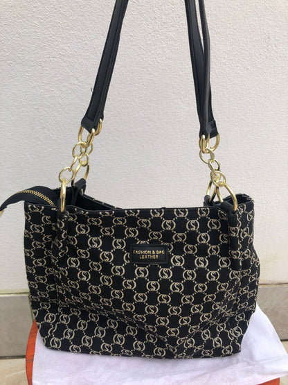 Cartera de Lona Marron/Negro