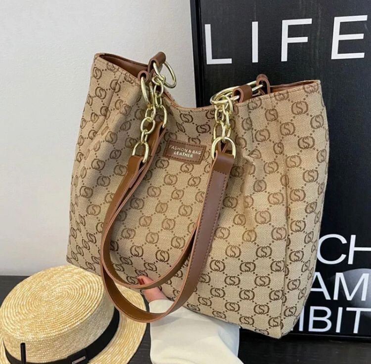Cartera de Lona Marron/Negro