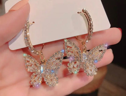Caravanas doradas mariposa