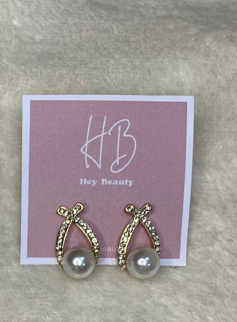 Caravanas con perla y strass